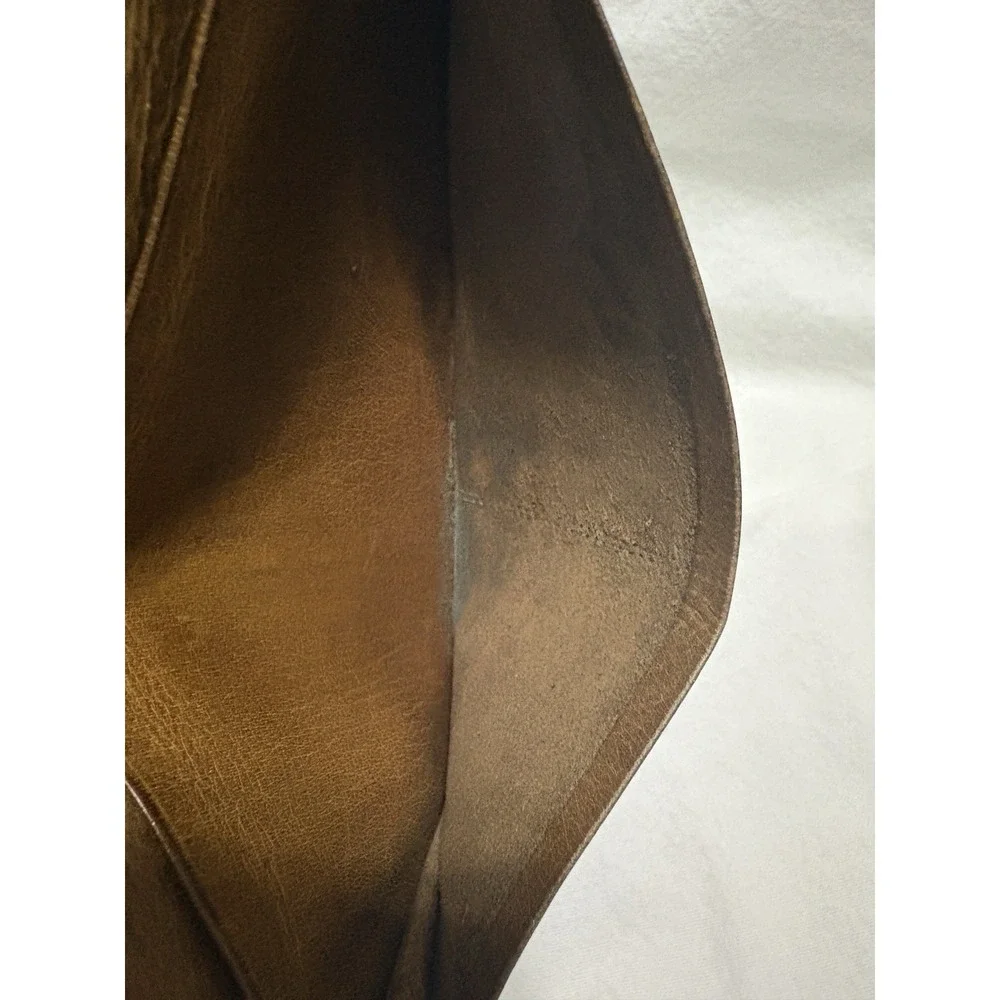 Vintage Coach Brown Leather Envelope Wallet Gold Snap Card Holder